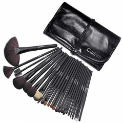 Cadrim Makeup Brush Set for Women with Pouch Bag Case(24pcs Black)